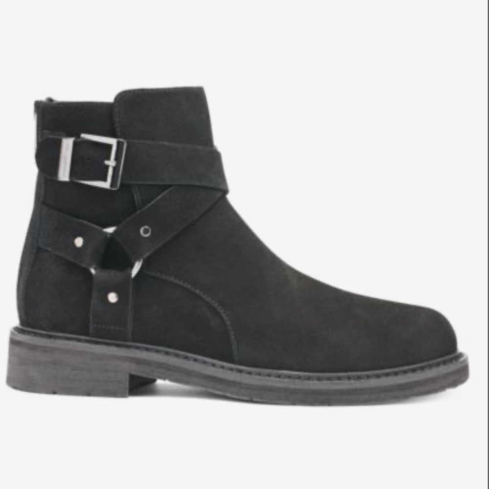 KARL LAGERFELD PARIS Suede Leather Black Ankle Boots MEN’S Size 10 BRAND NEW